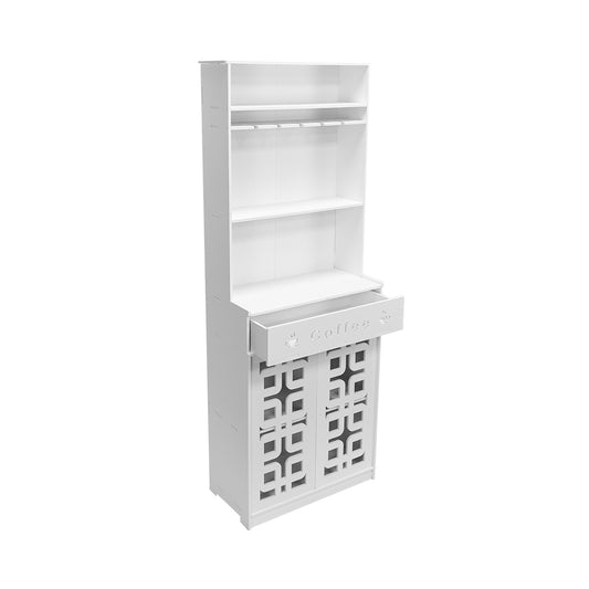 Dulap cu 2 usi, etajera 3 nivele, Naimeed D3447, Alb, 160x60x30 cm