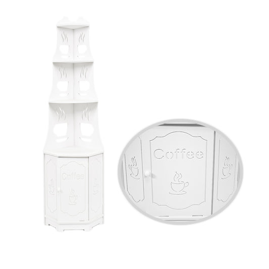 Etajera de Colt, Naimeed D3448, culoare Alb, 120 x 37.5 x 36.5 cm