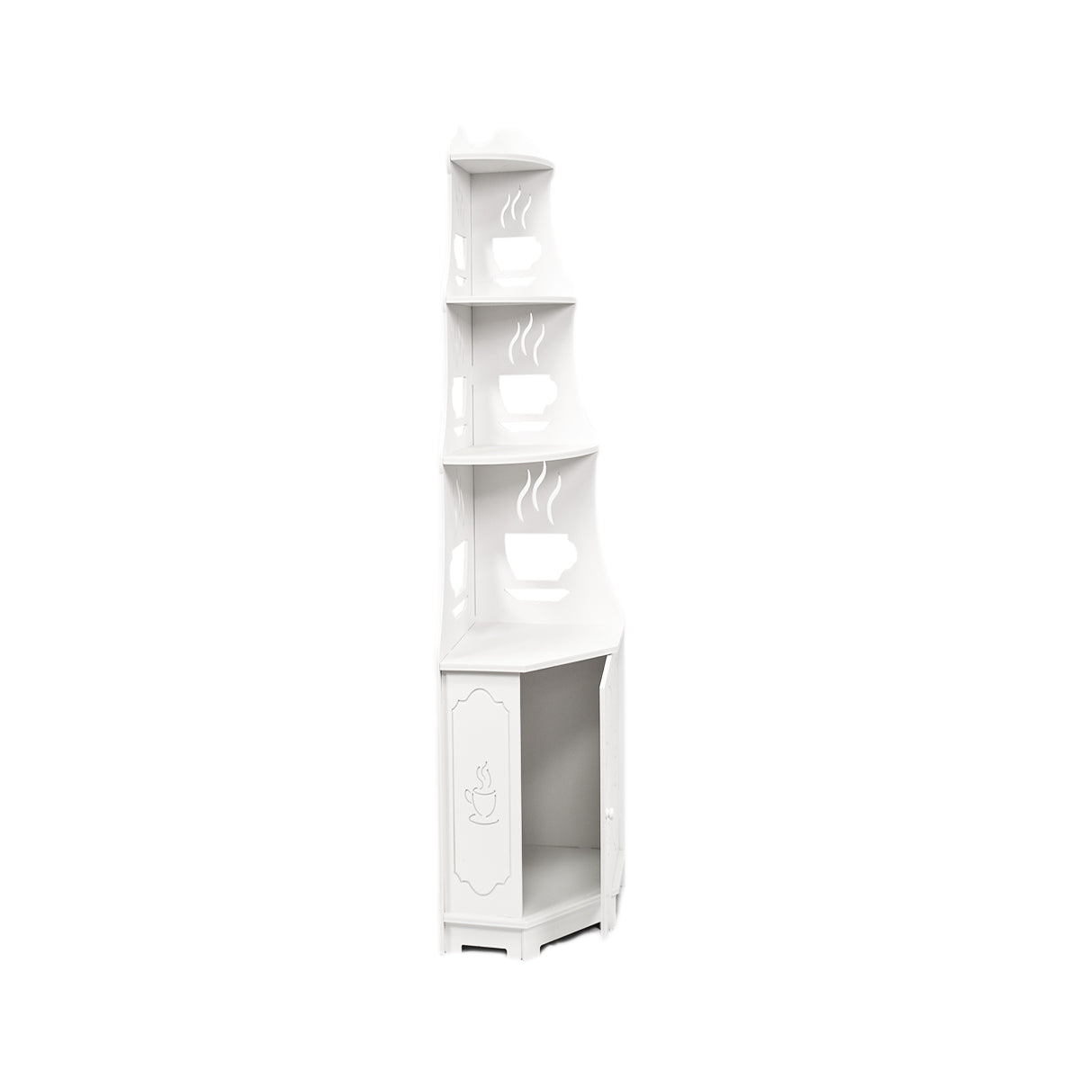 Etajera de Colt, Naimeed D3448, culoare Alb, 120 x 37.5 x 36.5 cm