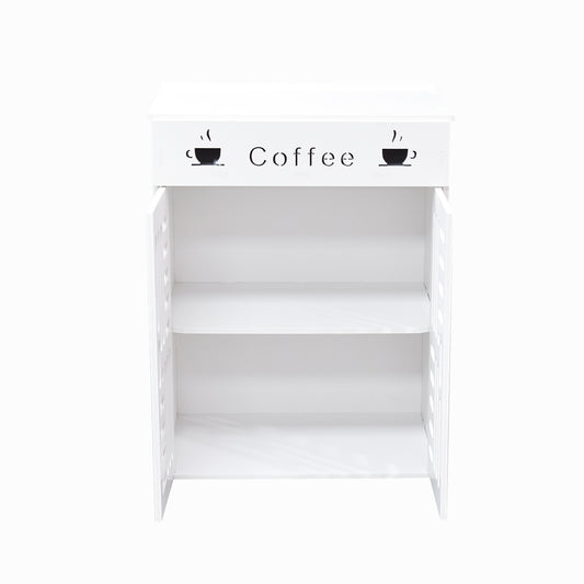 Dulap cu 2 usi, sertar, Naimeed D3455, Alb, 80x60x40 cm