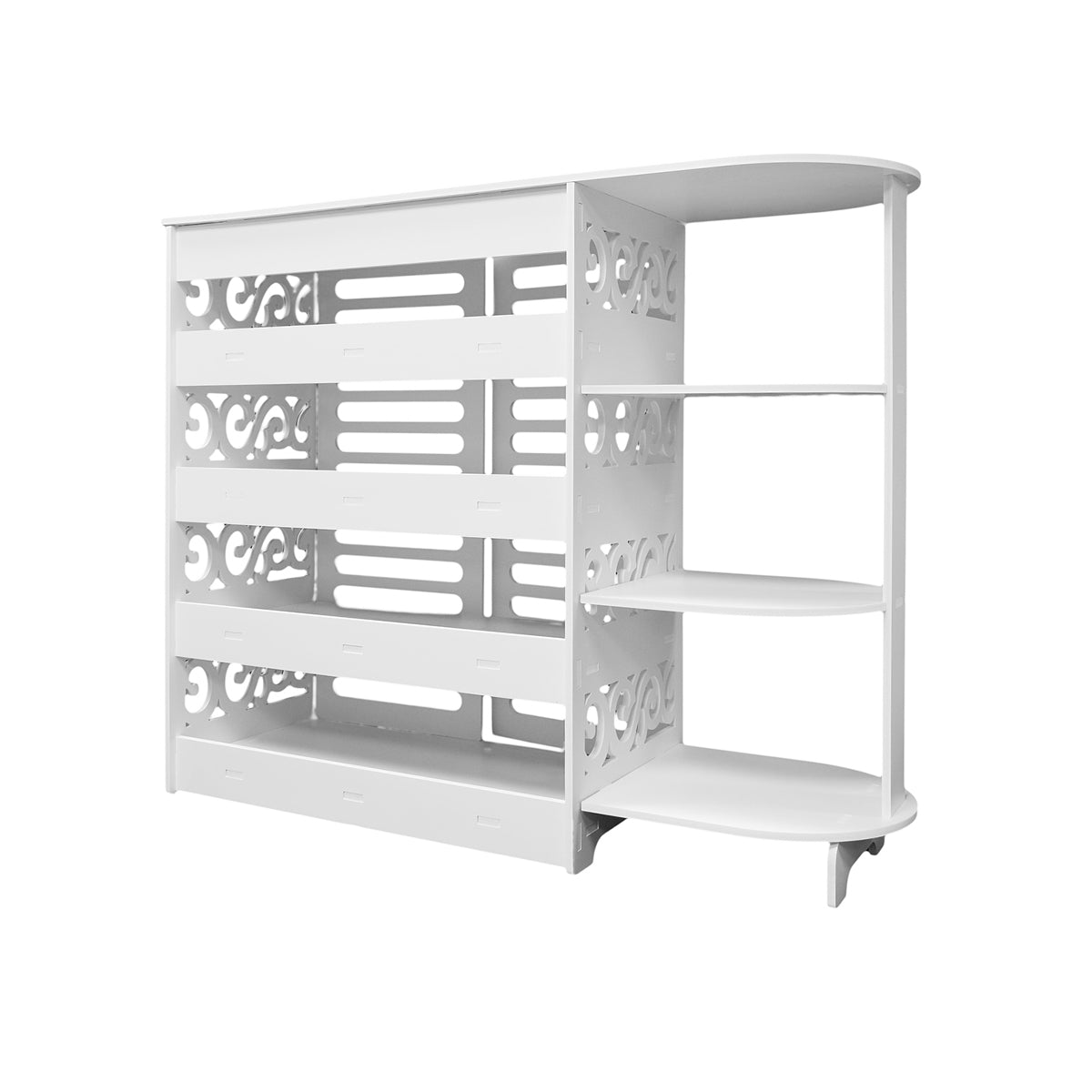 Etajera cu 4 rafturi, Naimeed D3468 culoare Alb, 94 x 75 x 31 cm