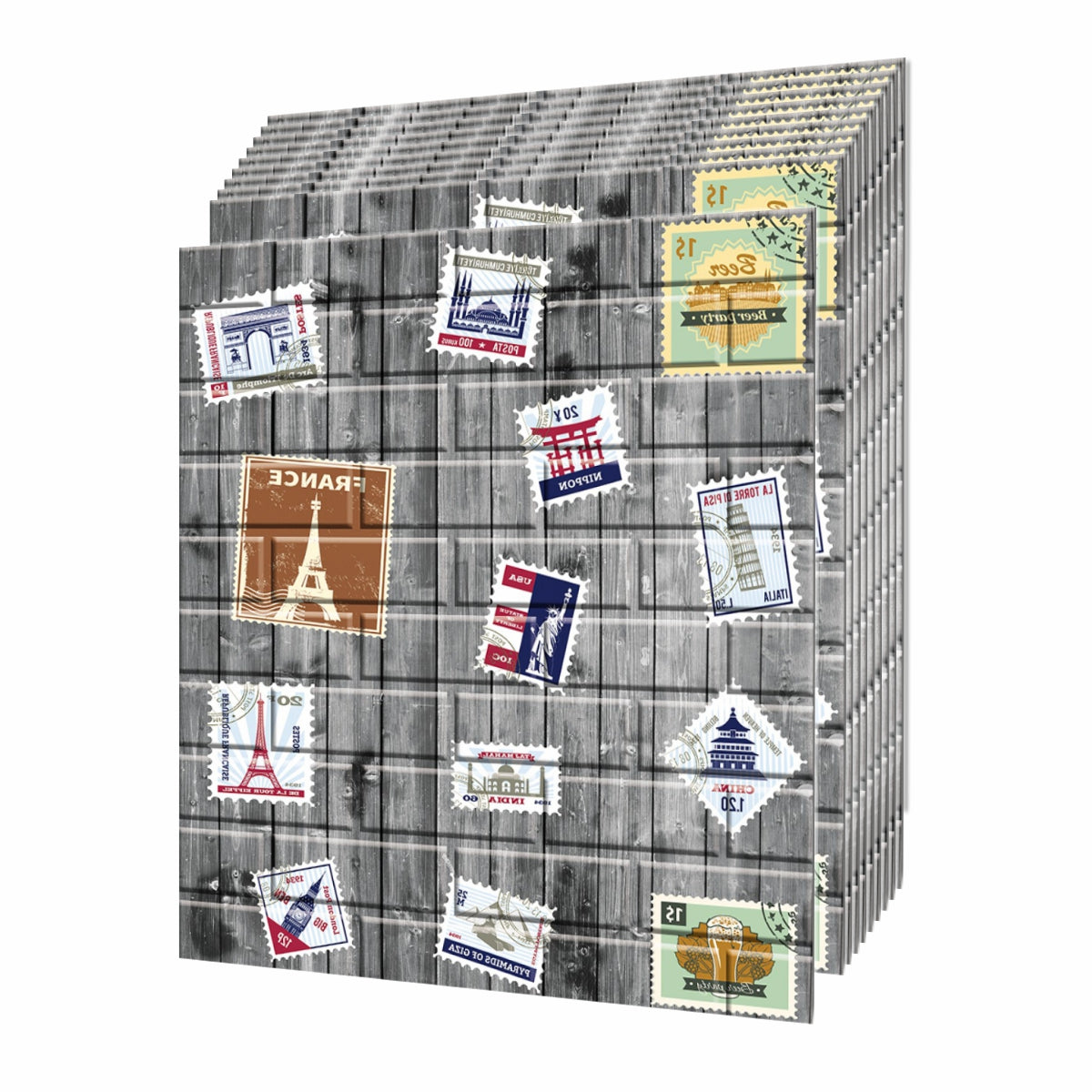 Set 10 x Tapet 3D autoadeziv, design modern, usor de curatat, 70x77 cm, Naimeed D3561