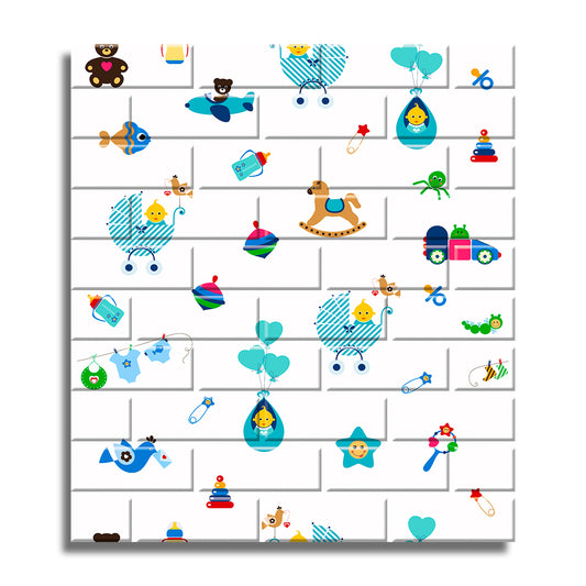 Set 10x Tapet 3D Autoadeziv, 5mm grosime, rezistent la apa, usor de curatat, 70x77cm, Naimeed D3568, Multicolor