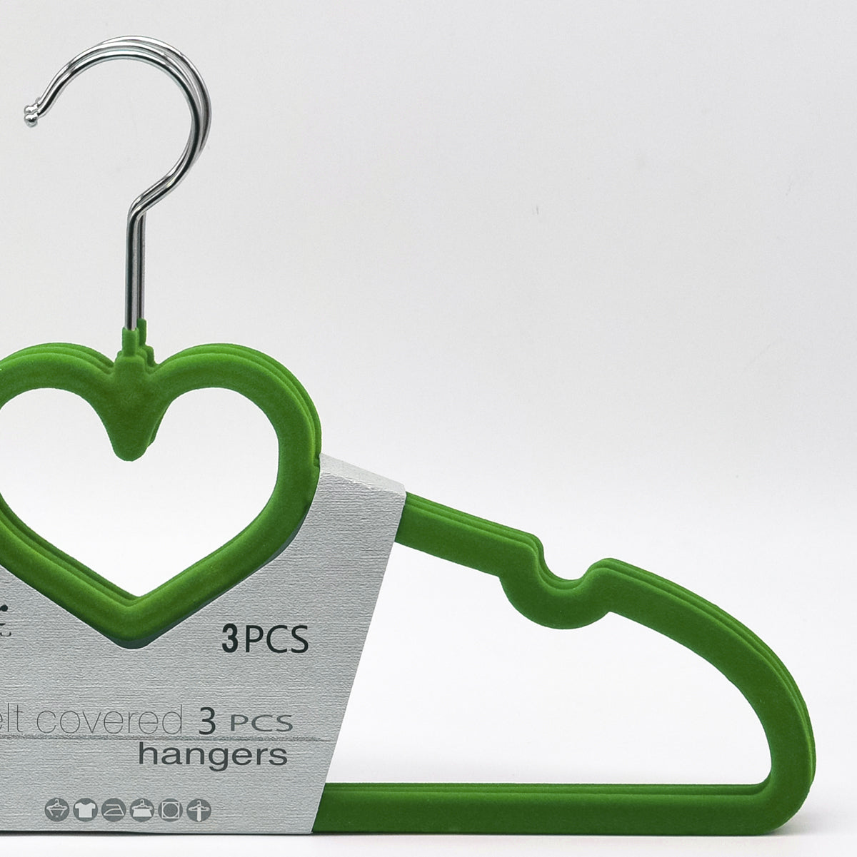 Set 3 Umerase, acoperite cu catifea, D3787, Verde