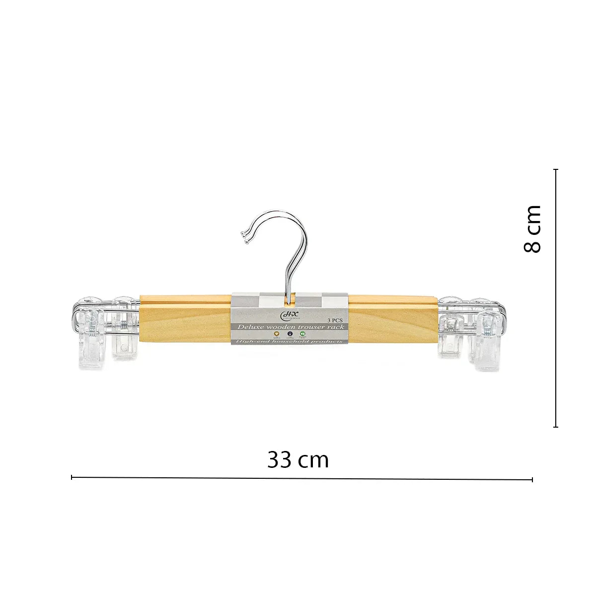 Set 3 umerase pentru fuste/pantaloni, lemn si metal, D3815 - 221.ro