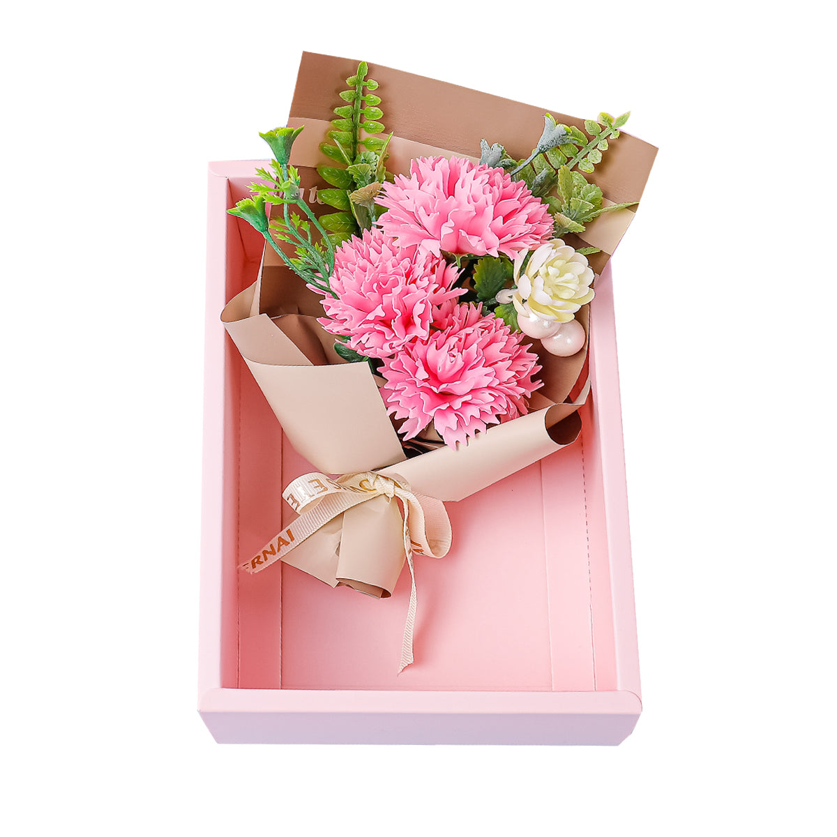 Aranjament floral elegant, flori de sapun, D4057, Roz