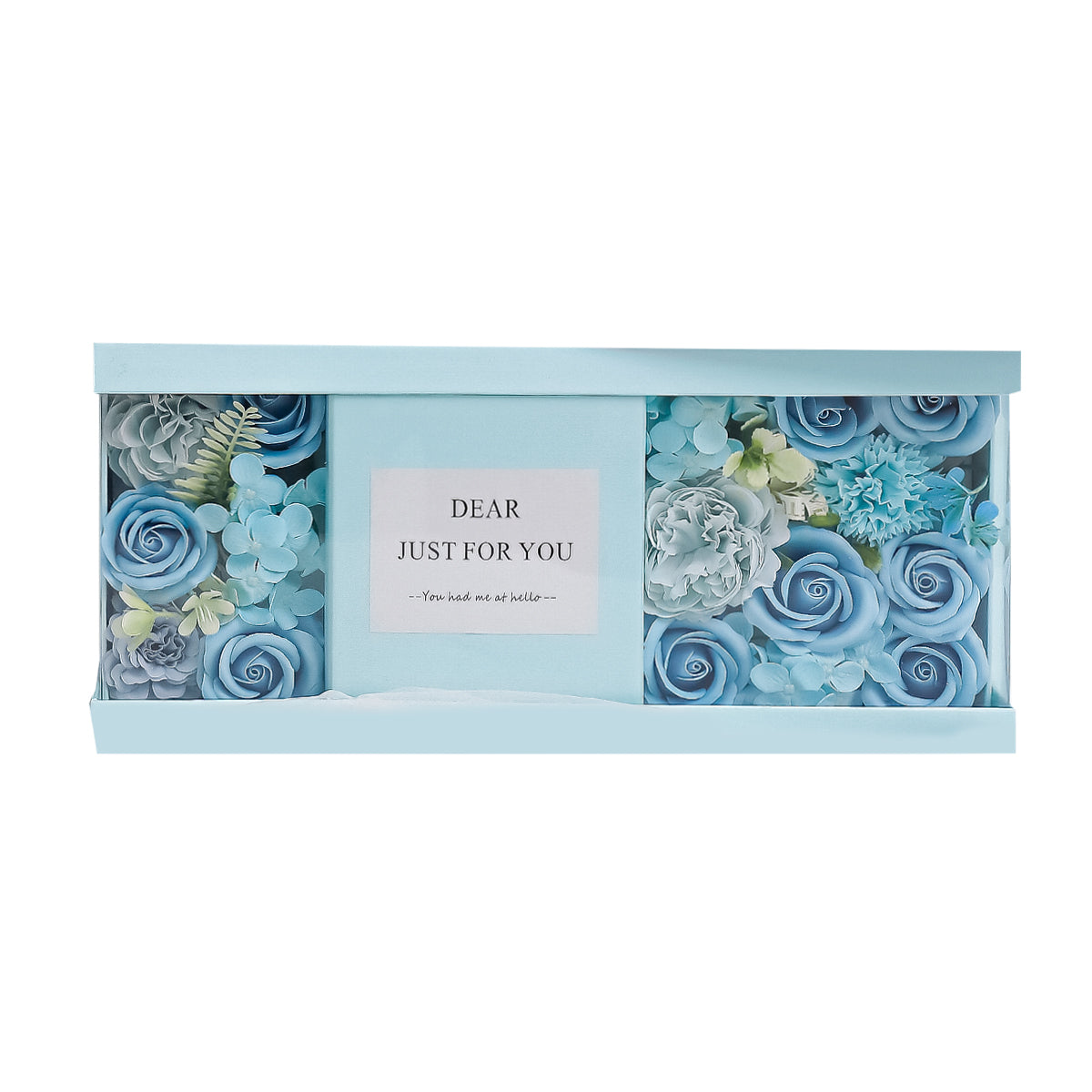 Aranjament floral elegant, flori de sapun, D4058, Blue