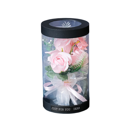 Aranjament floral elegant, flori de sapun, D4059, Roz