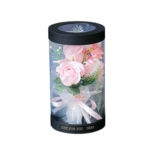 Aranjament floral elegant, flori de sapun, D4059, Roz - 221.ro