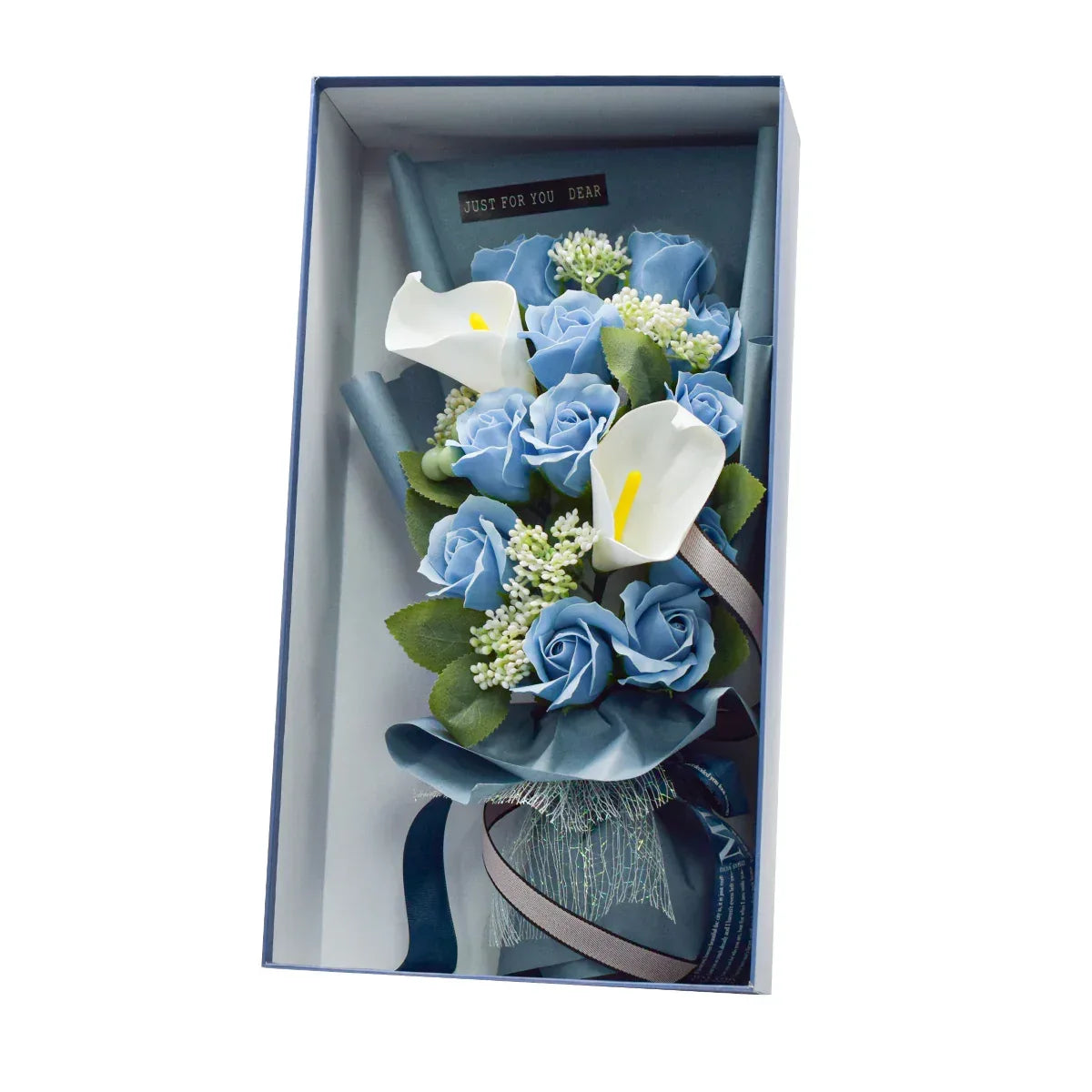 Aranjament floral elegant, flori de sapun, D4061, Blue - 221.ro