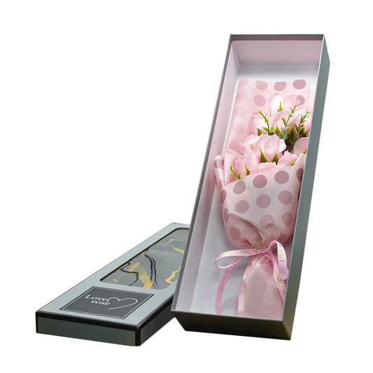 Aranjament floral elegant, flori de sapun, D4062, Roz - 221.ro