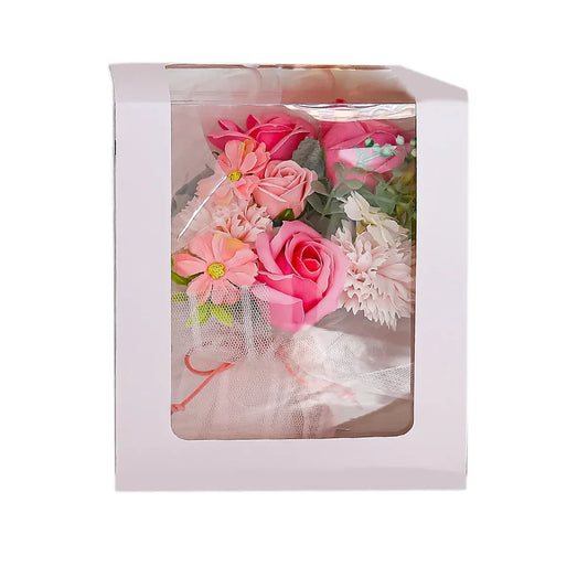 Aranjament floral elegant, flori de sapun, D4063, Roz - 221.ro