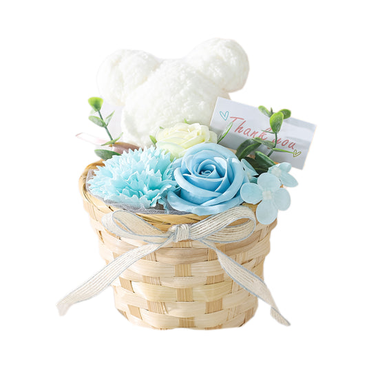 Aranjament floral elegant, flori de sapun, D4064, Blue