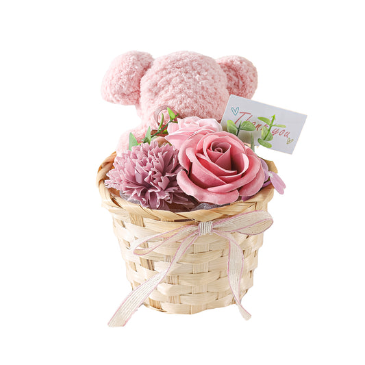 Aranjament floral elegant, flori de sapun, D4064, Roz