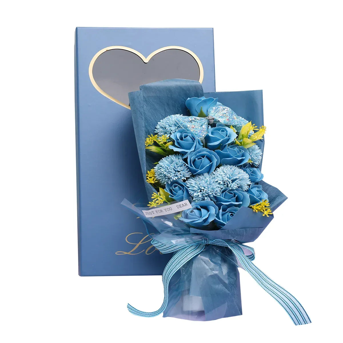 Aranjament floral elegant, flori de sapun, D4068, Blue - 221.ro