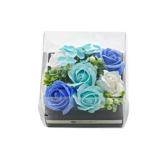 Aranjament floral elegant, flori de sapun, D4070, Blue - 221.ro