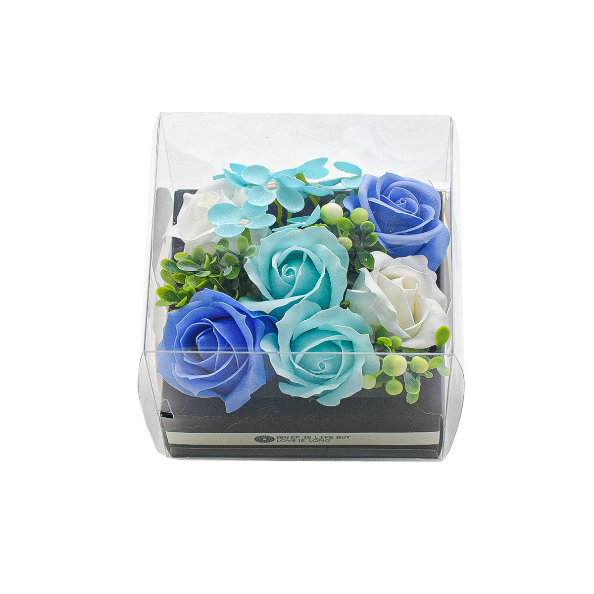 Aranjament floral elegant, flori de sapun, D4070, Blue - 221.ro
