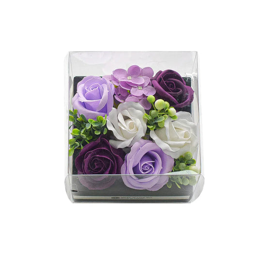 Aranjament floral elegant, flori de sapun, D4070, Mov - 221.ro