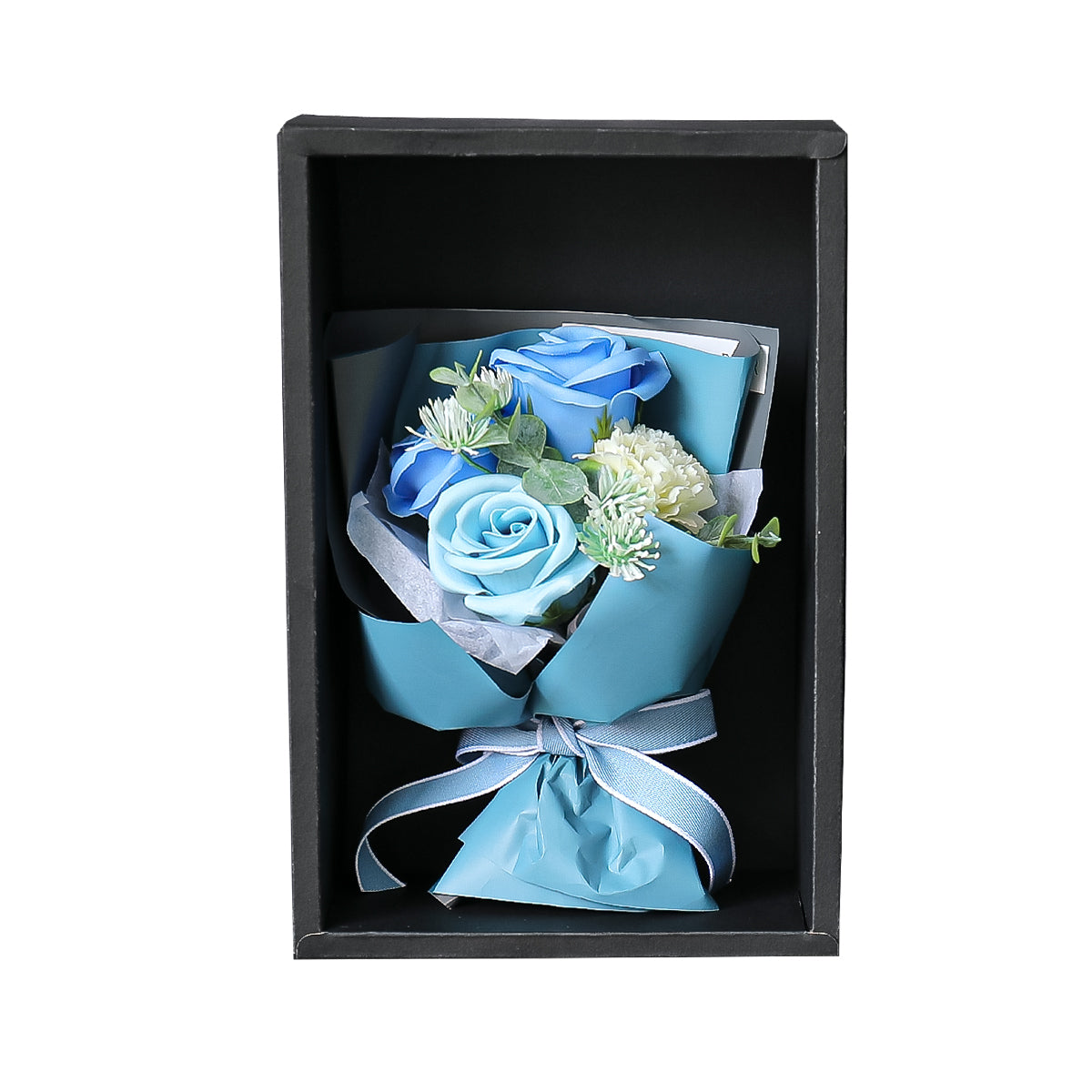 Aranjament floral elegant, flori de sapun, D4071, Blue