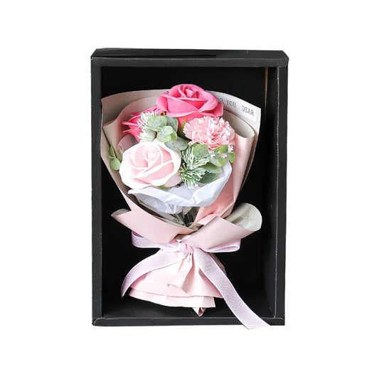 Aranjament floral elegant, flori de sapun, D4071, Roz - 221.ro