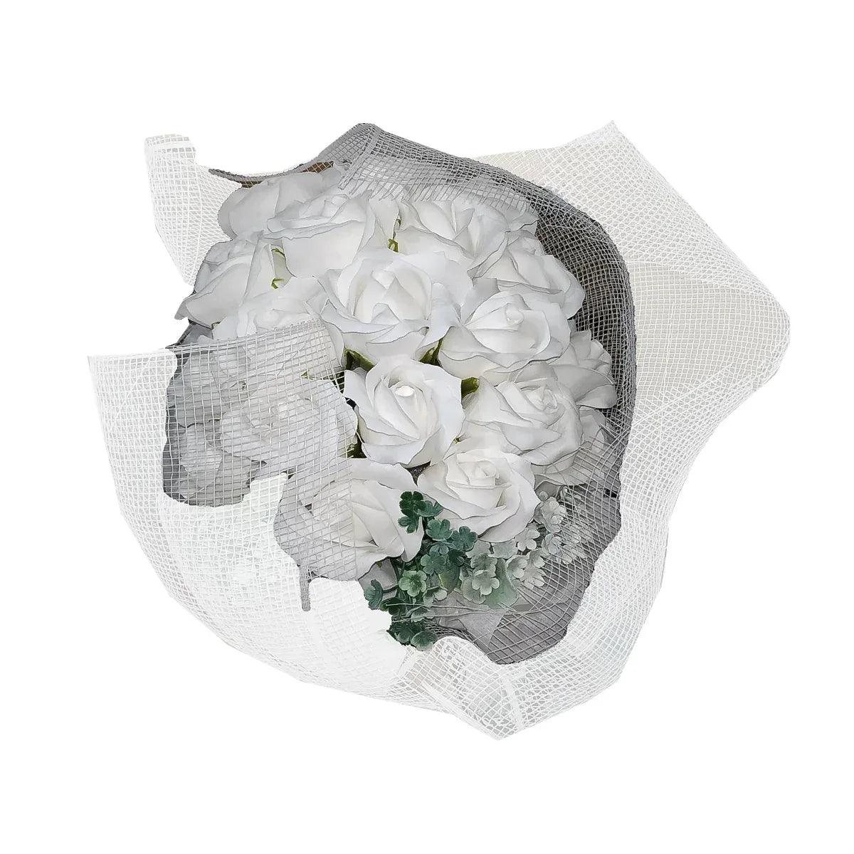 Aranjament floral elegant, flori de sapun, D4072, Alb - 221.ro