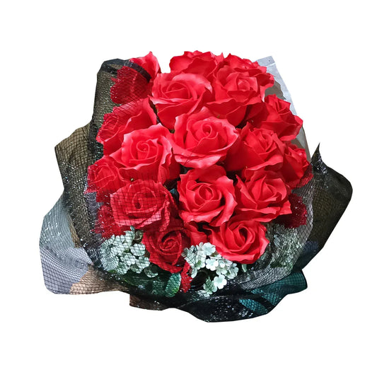 Aranjament floral elegant, flori de sapun, D4072, Rosu