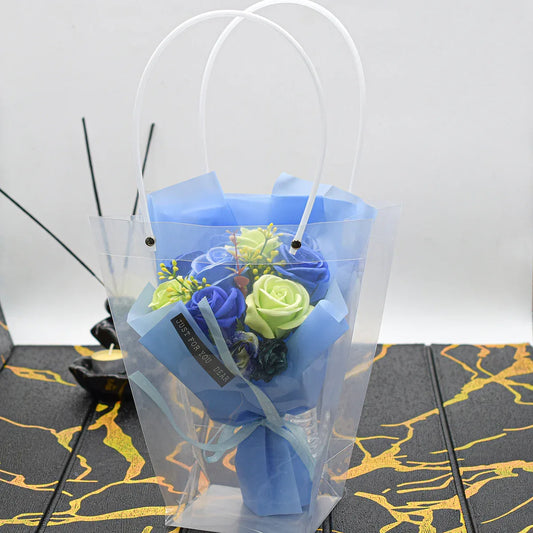 Aranjament floral elegant, flori de sapun, D4074, Blue - 221.ro