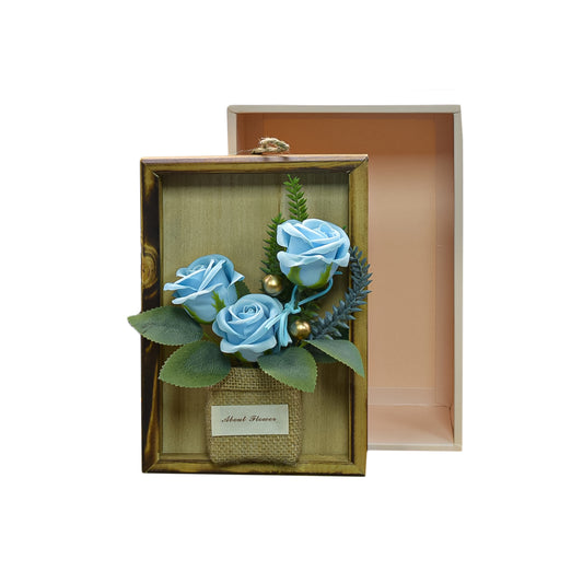 Aranjament floral elegant, flori de sapun, D4075, Blue