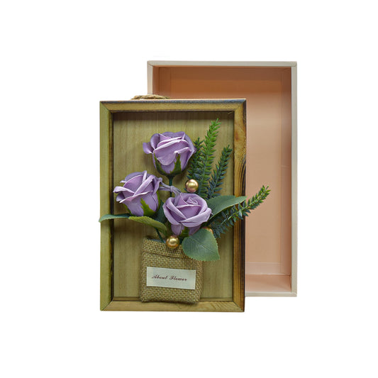 Aranjament floral elegant, flori de sapun, D4075, Mov