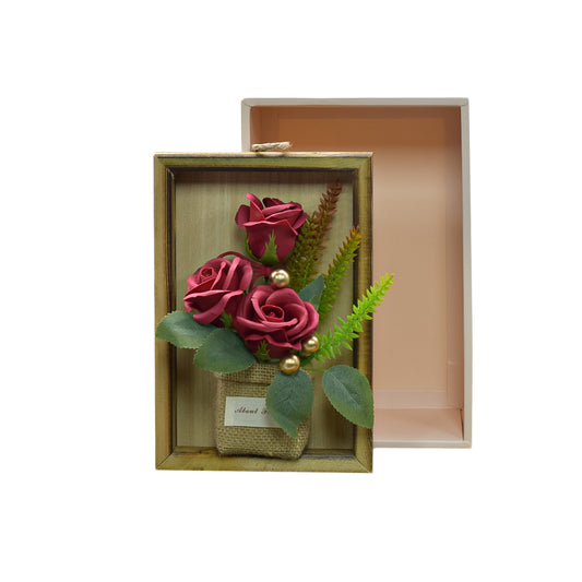 Aranjament floral elegant, flori de sapun, D4075, Rosu