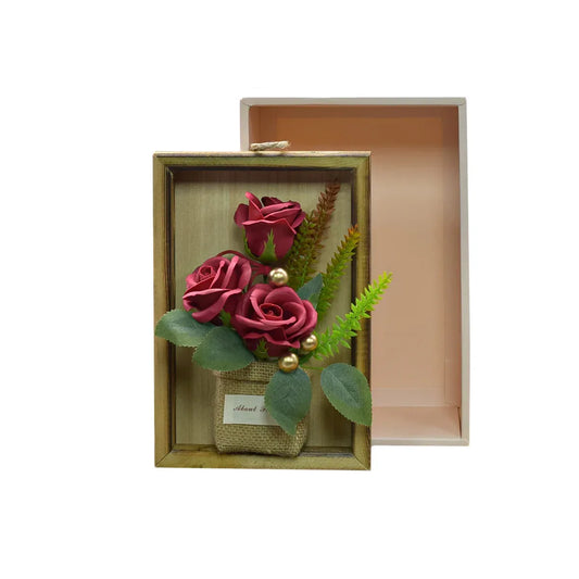 Aranjament floral elegant, flori de sapun, D4075, Rosu - 221.ro