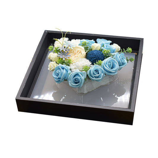 Aranjament floral elegant, flori de sapun, D4076, Blue