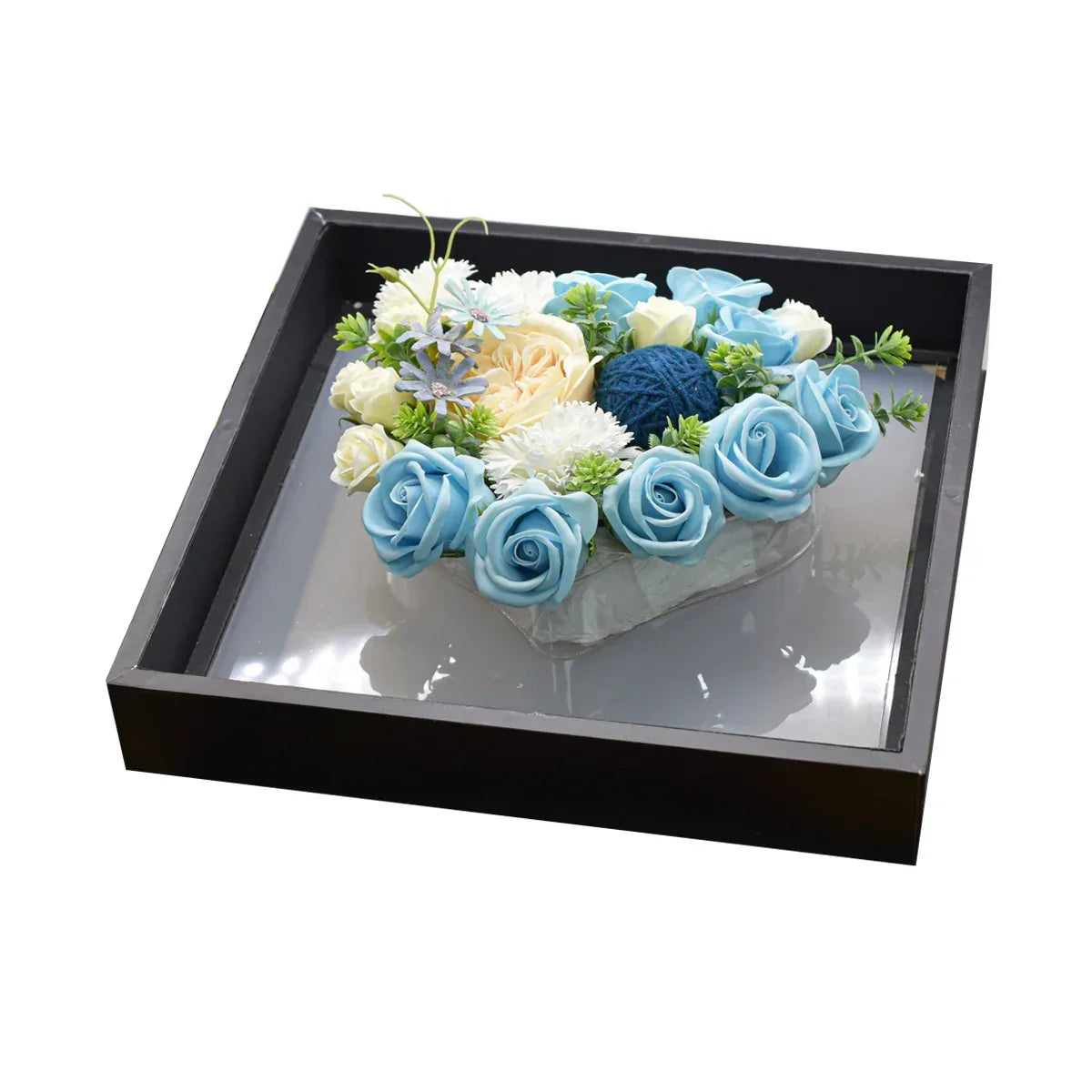 Aranjament floral elegant, flori de sapun, D4076, Blue - 221.ro