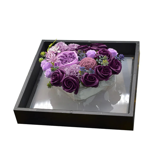 Aranjament floral elegant, flori de sapun, D4076, Mov