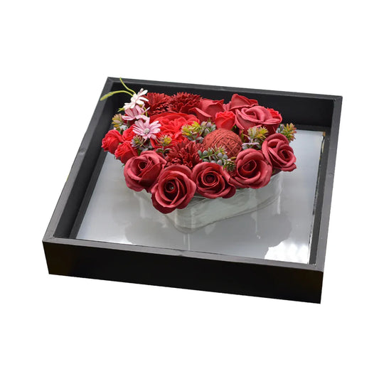 Aranjament floral elegant, flori de sapun, D4076, Rosu - 221.ro