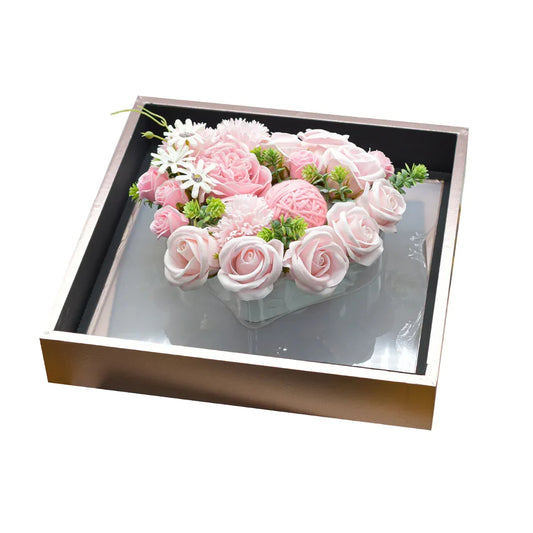 Aranjament floral elegant, flori de sapun, D4076, Roz - 221.ro