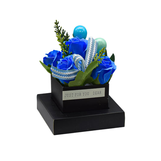 Aranjament floral elegant, flori de sapun, D4077, Blue