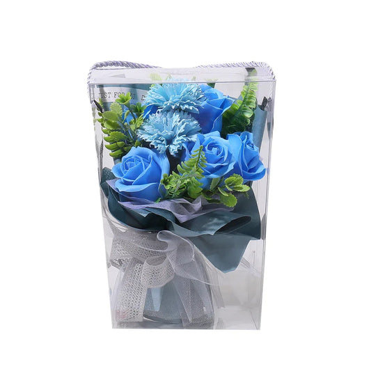 Aranjament floral elegant, flori de sapun, D4079, Blue - 221.ro