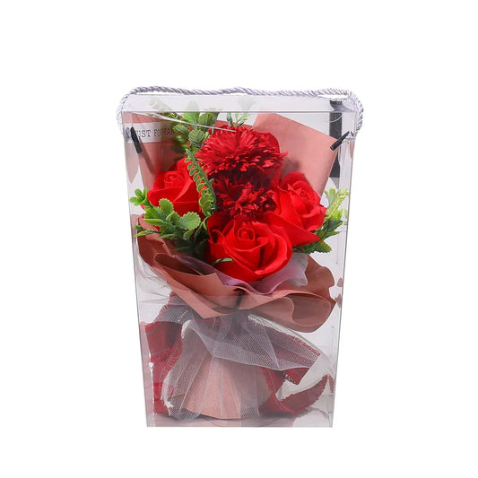 Aranjament floral elegant, flori de sapun, D4079, Rosu - 221.ro