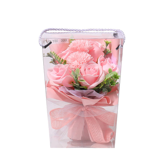 Aranjament floral elegant, flori de sapun, D4079, Roz