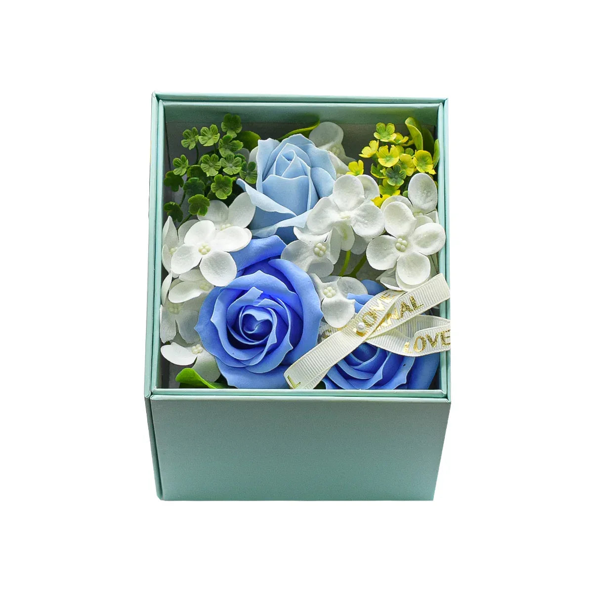 Aranjament floral elegant, flori de sapun, D4080, Blue - 221.ro