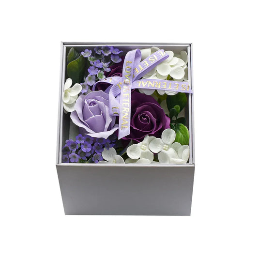 Aranjament floral elegant, flori de sapun, D4080, Mov - 221.ro