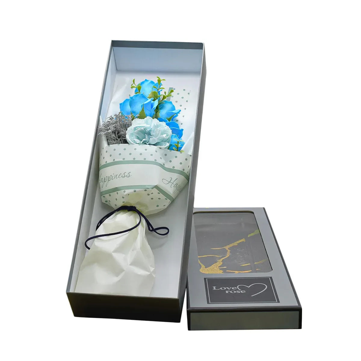 Aranjament floral elegant, flori de sapun, D4083, Blue - 221.ro