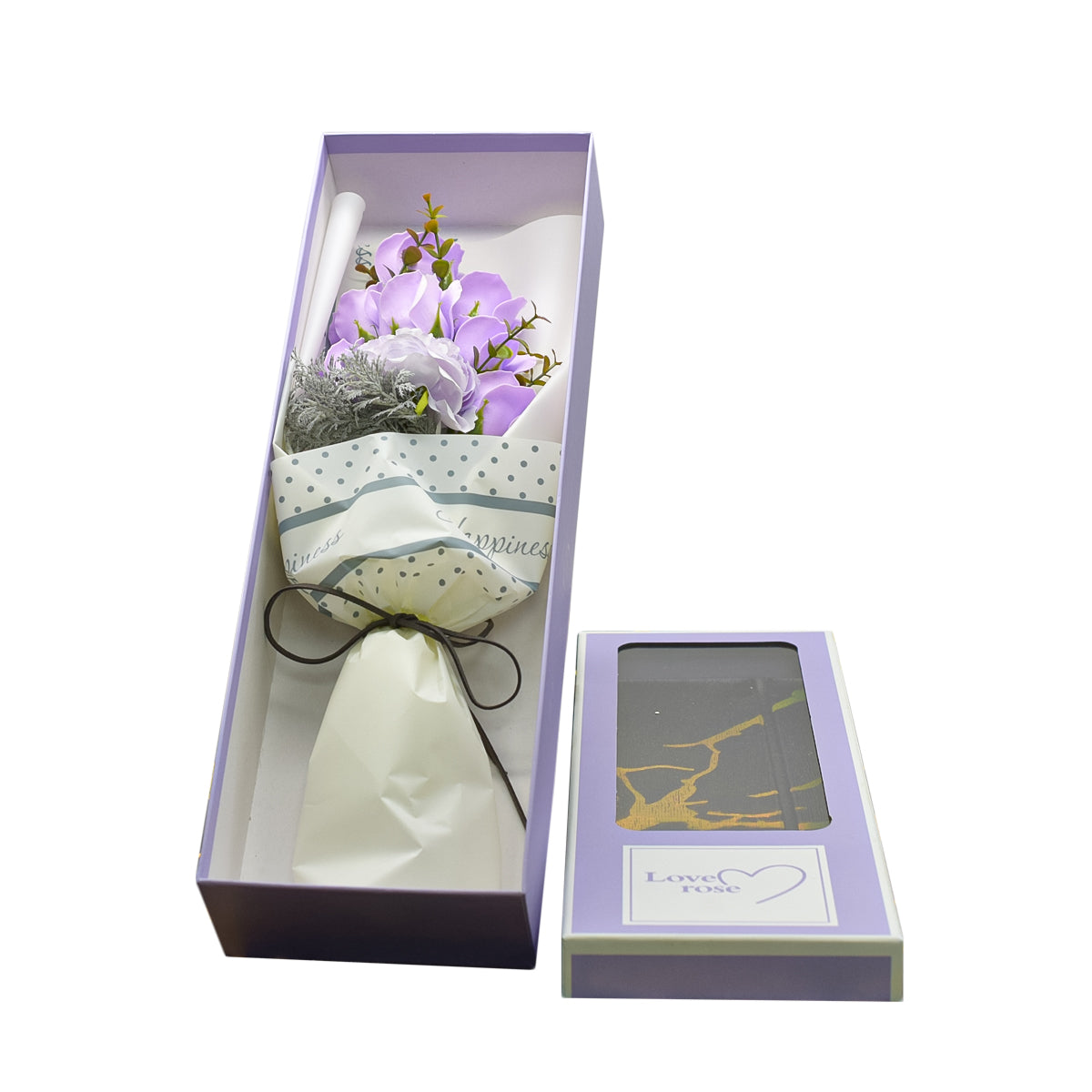 Aranjament floral elegant, flori de sapun, D4083, Mov