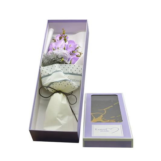 Aranjament floral elegant, flori de sapun, D4083, Mov - 221.ro