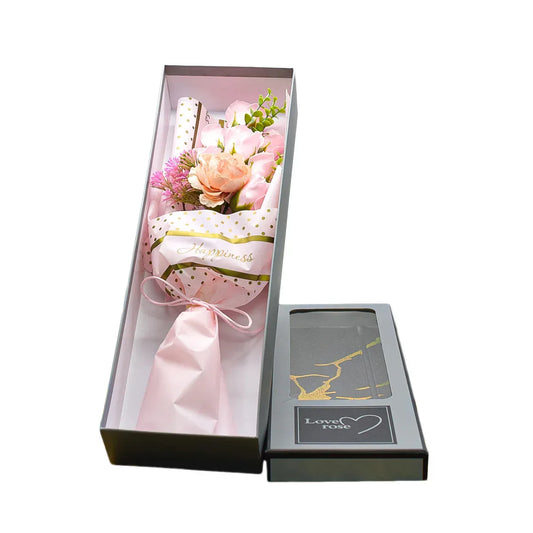 Aranjament floral elegant, flori de sapun, D4083, Roz - 221.ro