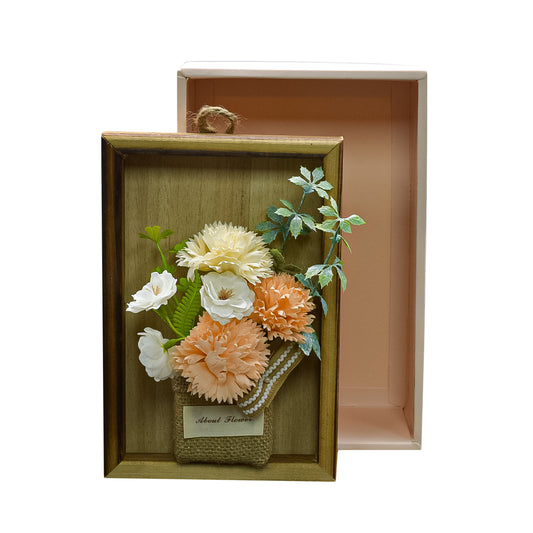 Aranjament floral elegant, flori de sapun, D4085, Crem