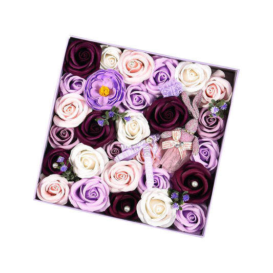 Aranjament floral elegant, flori de sapun, D4086, Mov