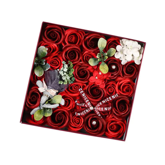 Aranjament floral elegant, flori de sapun, D4086, Rosu - 221.ro