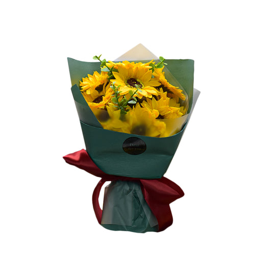 Aranjament floral elegant, flori de sapun, D4088, Galben